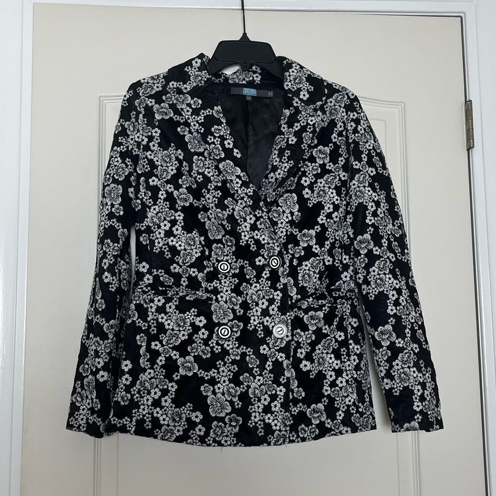 Eva Franco Anthropologie Aylie Embroidered Floral‎ Print Blazer Size XS - Picture 2 of 4